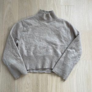 & other stories 100% wool cropped mock neck sweater